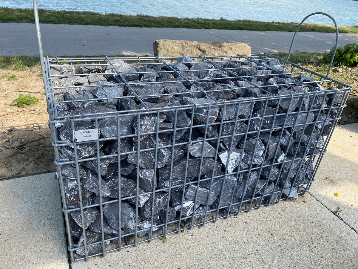 GEFÜLLTE STEINKÖRBE  L50xB50xH50 CM TRIERER/ARDENNER GRAU