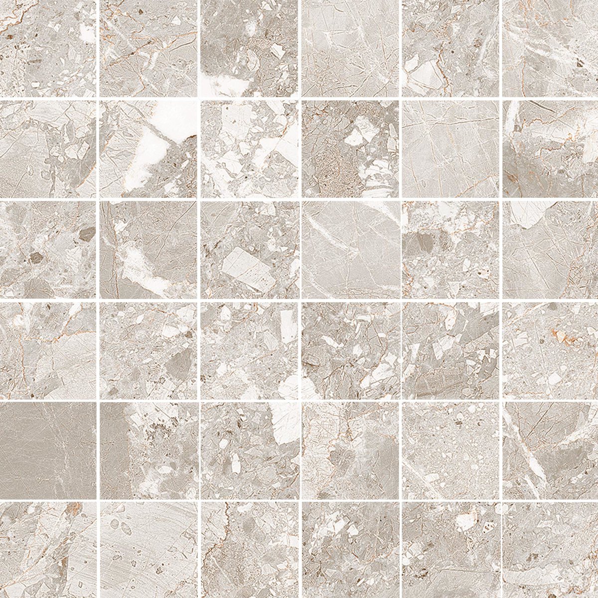 CERAM BELCASTEL SILVER 30x30x1.05 CM MOSAIK 5x5