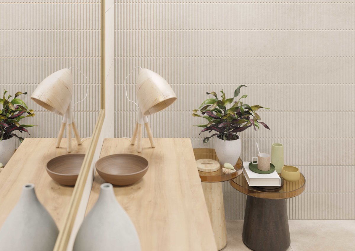 CERAM INTEGRA GREIGE STRIE 40x120x1.1 CM