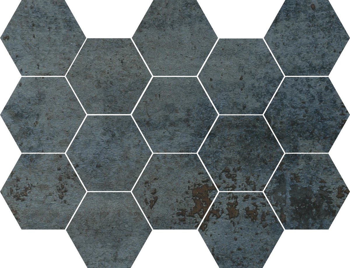 CERAM METAL ROYAL BLUE 32.5x22.5x1.05 CM MOSAIK HEX.