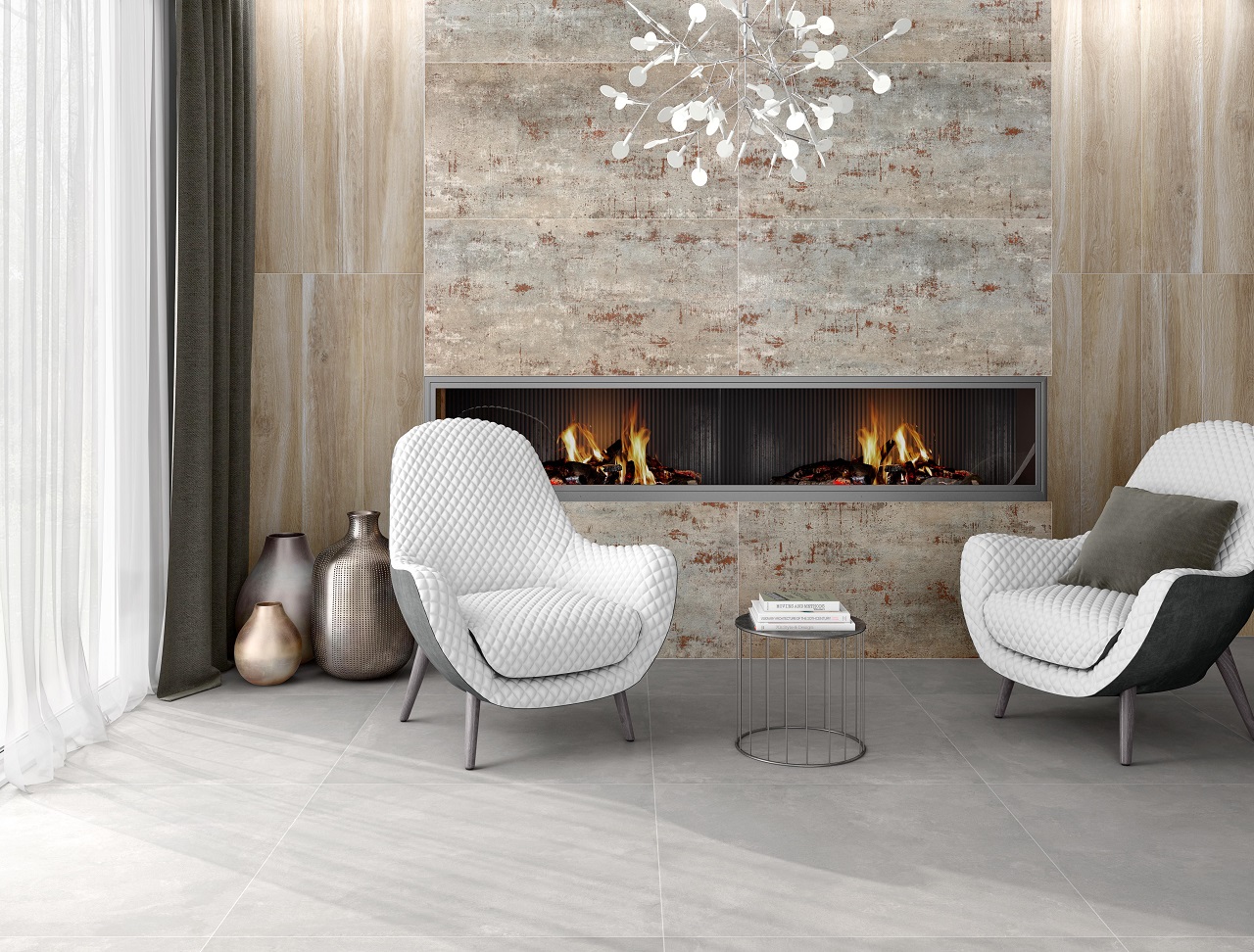 CERAM METAL SILVER 30x60x0.95 CM