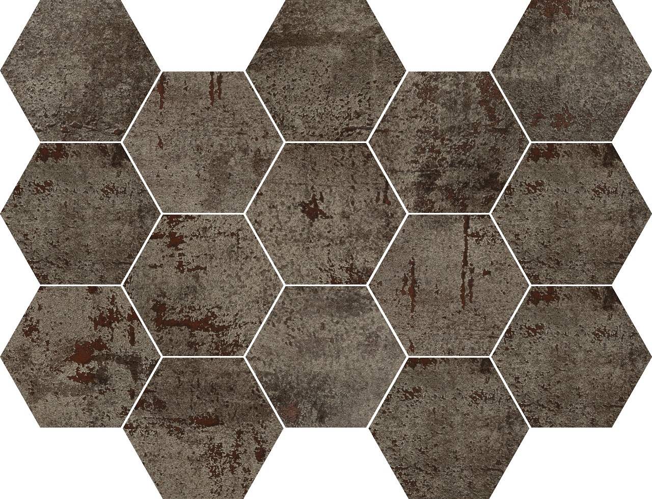 CERAM METAL STEEL 32.5x22.5x1.05 CM MOSAIK HEX.