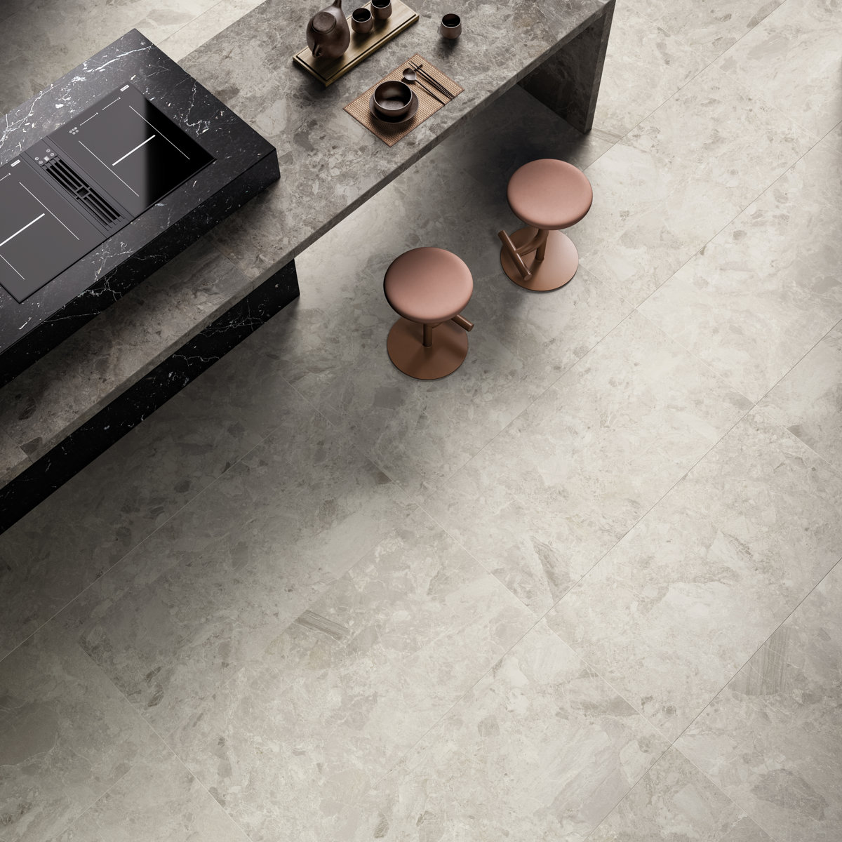 CERAM MUN GREY 90x90x1 CM